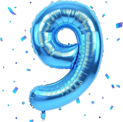 40 inch Blue Number Balloon Giant Foil Helium Balloons Blue Number 9 Balloon by Yeodong