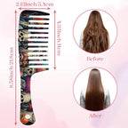 Wide Tooth Comb,Effortless Tangle Removal for Curly, Wet, Long Hair Wet,Cute Aesthetic Design for Women Men and Girls (Orange-20)