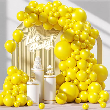 Awenztech 122pcs Yellow Balloon Arch Kit, 18 12 10 5 inch Yellow Latex Balloons by Awenztech