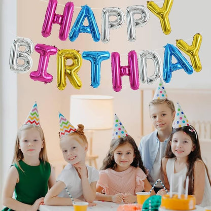 TONIFUL 16 Inch Mylar Letters Birthday Sign Banner Balloon, Happy Birthday - Image 4