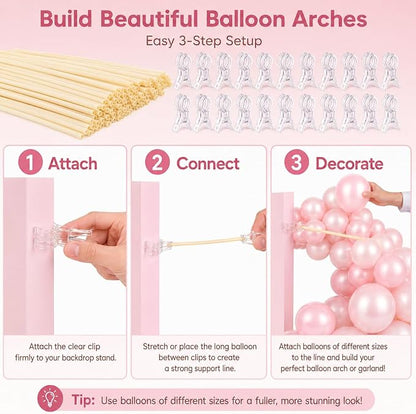 20 Pack Balloon Arch Clips and Rubber Bands - Image 3