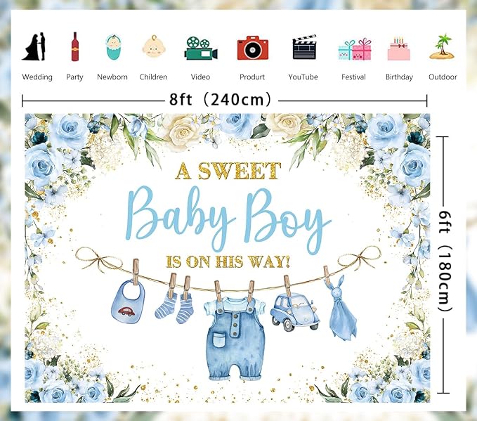 Cute Clothes Baby Shower Backdrop - Image 7