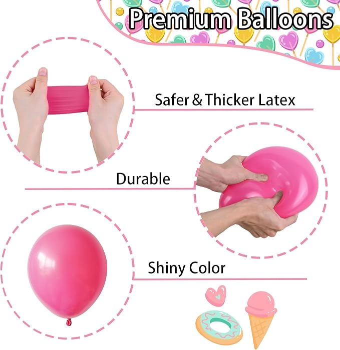 Pink Purple Blue Balloon Arch - Image 7