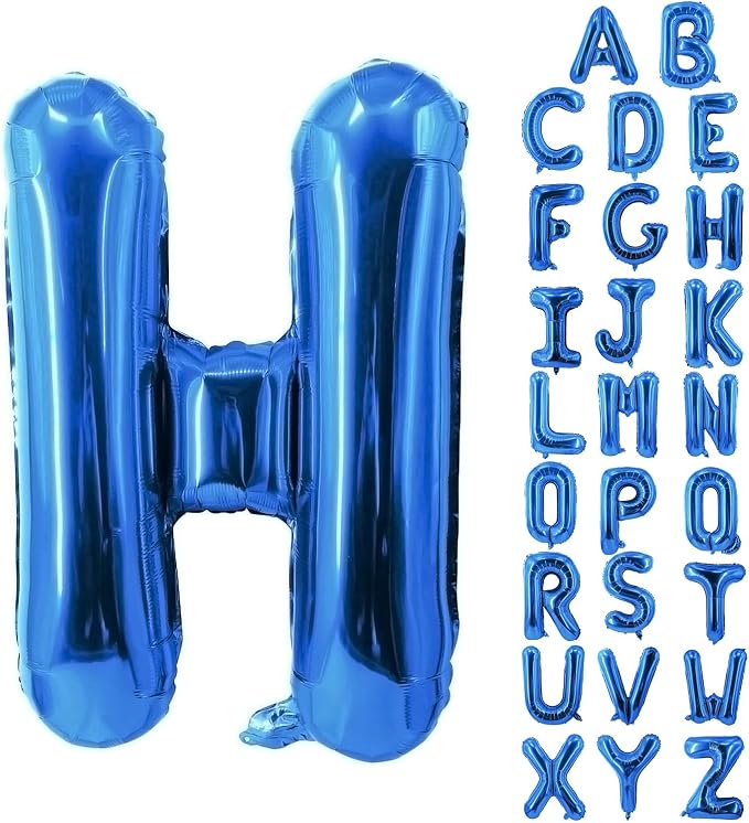 Letter Balloons 40 Inch Blue Giant Alphabet Balloons Letter H | Foil Mylar Big by YUNSHANGMO