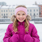 Sucrain 4 Pcs kids Ear Muffs Winter Stretch Ear Warmer Fleece Headband for Girls Boys Outside Sporting Running Ski Cycling