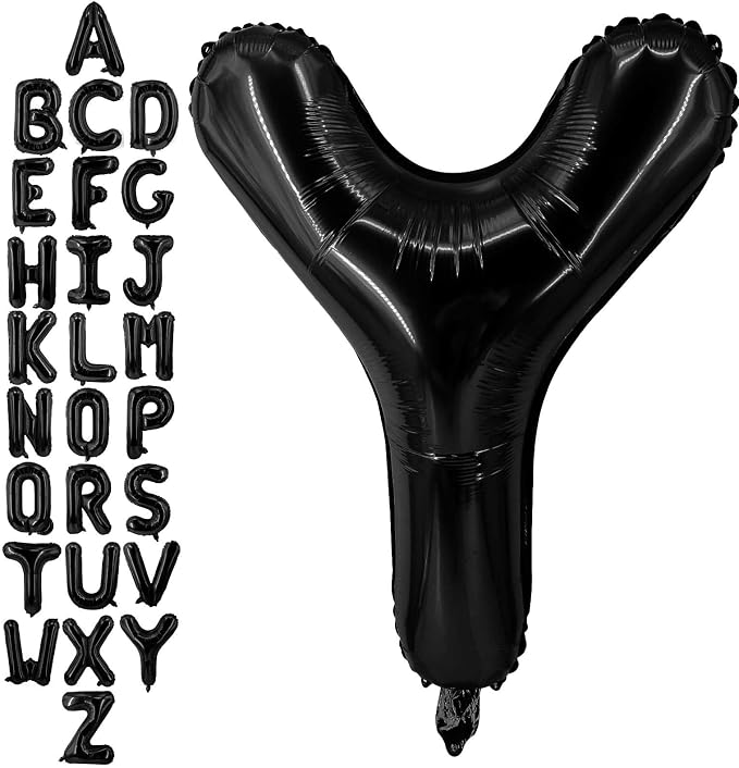 40 Inch Black Letter Y Balloons, DIY Phrase Foil Alphabet Letter Y Balloons DIY by LHOAVWE