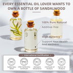 HIQILI Sandalwood Essential Oils, Long-Lasting Scent for Perfume, Diffuser, Soap Making & Candle- 16 Fl Oz