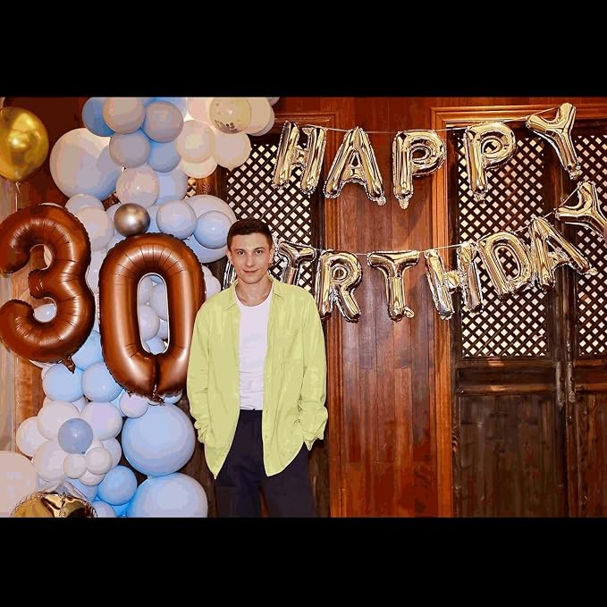 5 Balloon - Brown Birthday Number Balloons, 40 Inch Decorations Men Women | - Image 2