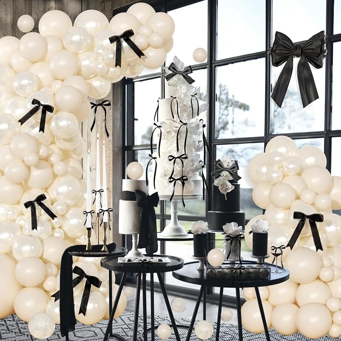 White Sand Balloon Arch Kit 141 Pcs Cream Beige Balloons Garland Arch Kit - Image 4