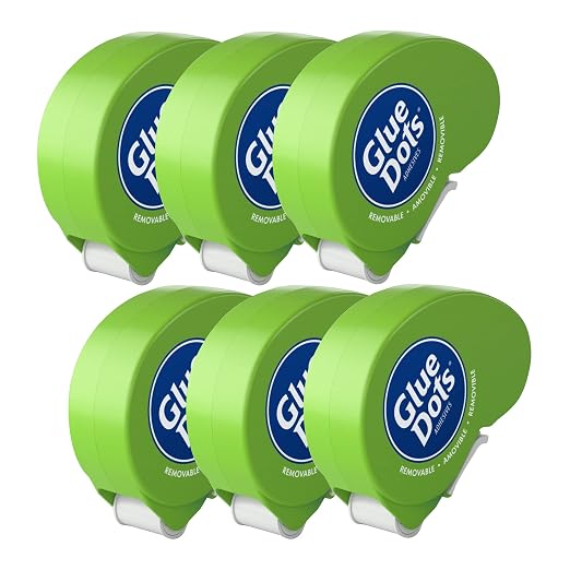 Glue Dots, Removable Dots Dot N' Go Dispenser, Double-Sided, .38 Inch, 1200 Dots by GlueDots