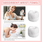 WSYUB Spa Headband and Wristband Set, Face Wash Headband, Makeup Skincare Headbands Wrist Bands for Washing Face, White