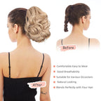 Ponytail Extension, Clip on Ponytails for Women, 9" Claw Clip in Short Curly Wavy Pony Hair Extension for Women - Blonde