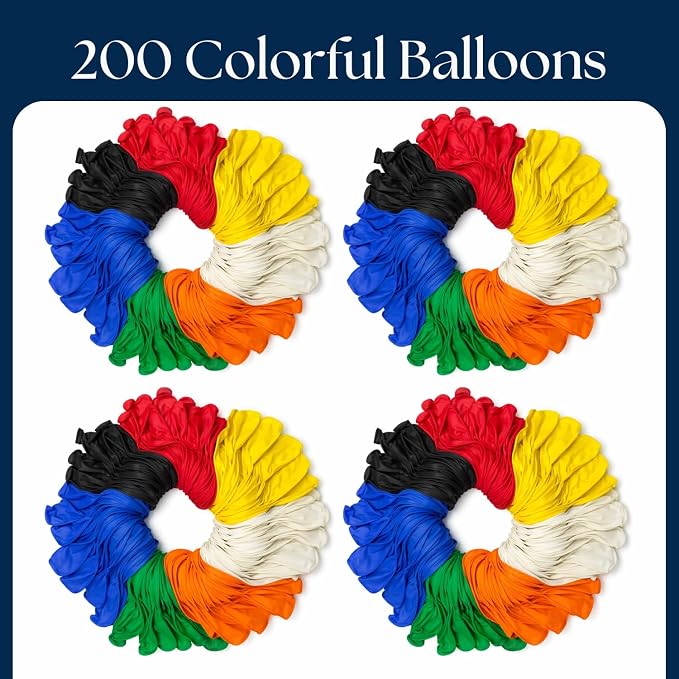 Monty 200 Pcs Latex Balloons Assorted Multicolor - Image 7