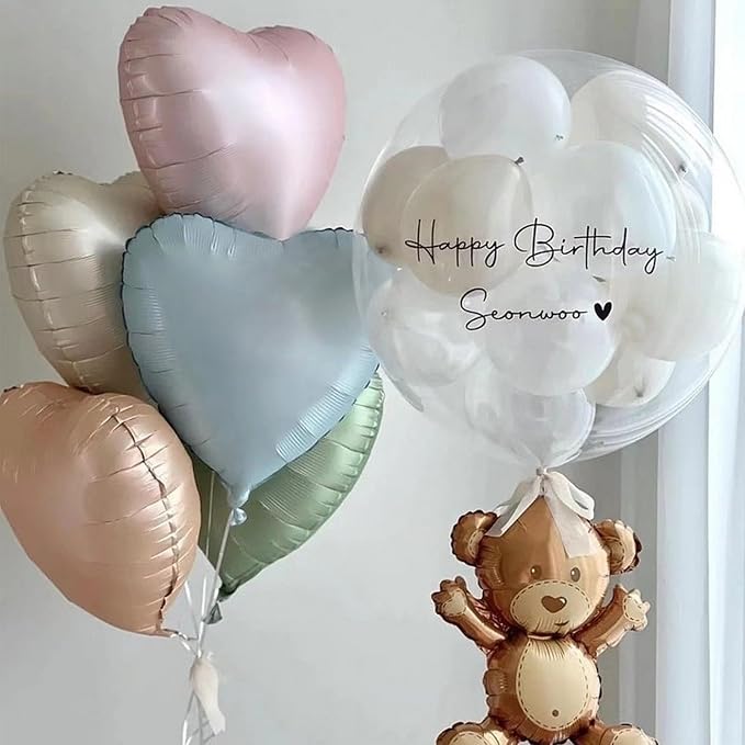 Baby Blue Heart Balloon, 18inch Pastel Blue Heart Shape Balloons Helium - Image 5