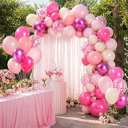 Shades of Pink Balloons 12 Inch, Hot Pearl Light Pastel Baby Dark Bright Pink - Image 6