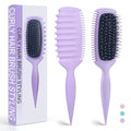 Curly Hair Brush for Detangling, Shaping and Defining Curls, Waves & Coils on All Light Wet or Dry Hair Types for Women and Men, Reduce Tangling, Curl Defining Brush, Lavender Purple