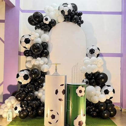 Soccer Balloons 22/18 Inch Black White Soccer Ball 4D Foil Balloons Print - Image 6