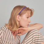 SHE'S FREE STYLE JUST FOR YOU Upgraded Classic Thin Headbands for Women, Non-Slip Polyester & Plastic Hair Bands with Teeth for Strong Hold Grip, Durable Hair Accessories (Coffee Brown-F2, Upgrade)