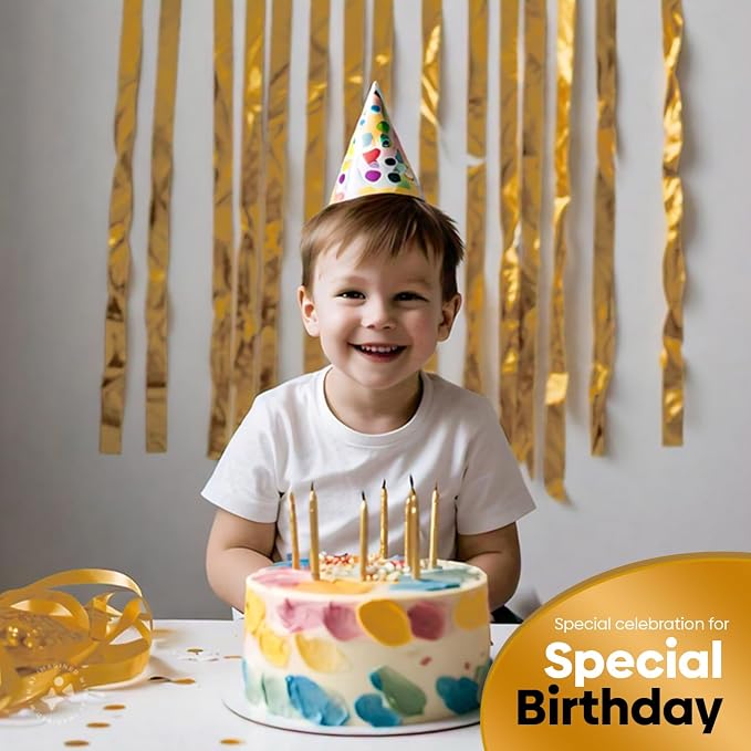 4 Gold Streamers, 328ft Pack of Crepe Paper Party Decorations | Each roll is 82 - Image 6
