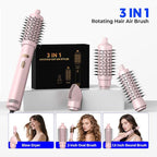4 in 1 Rotating Hair Dryer Brush Spinning with Detachable Brush(2" & 1.5"),Negative Ionic Brush Blow Dryer 100-120V,3 Heats and 2 Speeds Rotating Hot Air Brush for Curling,Straight,Drying