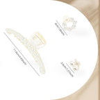 Pearl Hair Accessories for Women - 6PCS Claw Clips for Thick and Thin Hair, Barrettes for Styling and Weddings