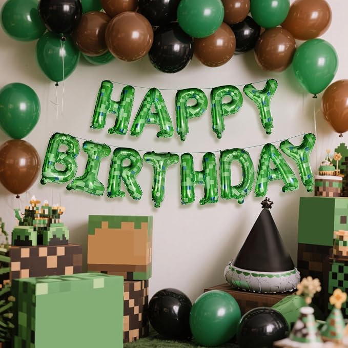 CANREVEL Happy Birthday Banner Decorations + Sign Balloons, - Image 4