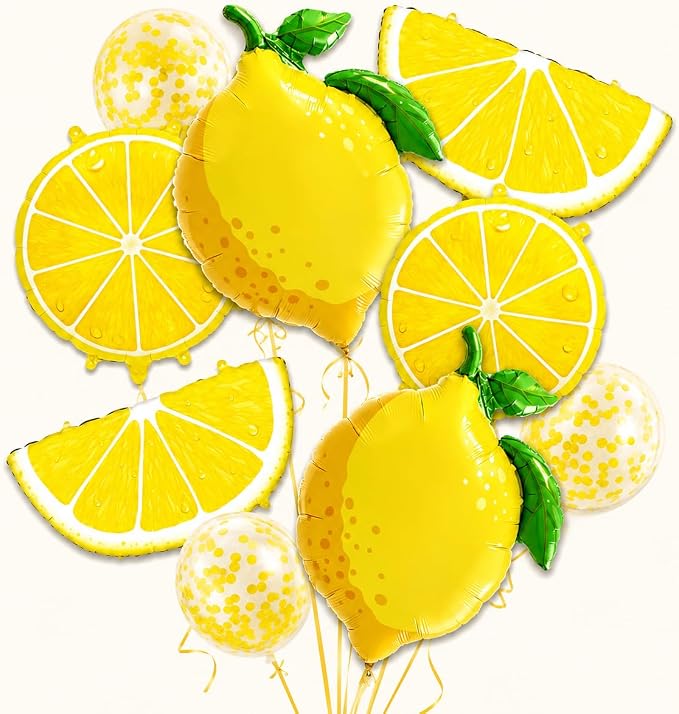 Lemon Party Decoration with Lemon Balloons Yellow Confetti Balloons by Unknown