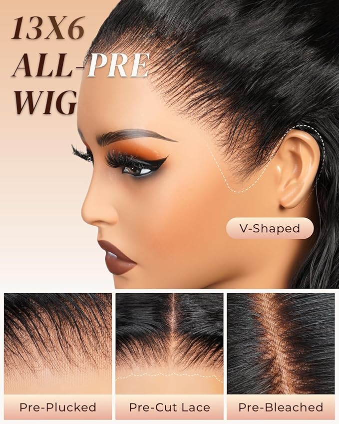 Arabella 13x6 Deep Curly Human Hair Wig 210% Density Curly Wigs Human Hair 100% Glueless Lace Front Wig 12a Pre Plucked Bleached Pre-Cut Wigs (24inch,13x6 deep curly wig)