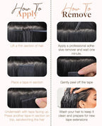 GOO GOO Invisi Edge Tape in Hair Extensions Human Hair, 4/27/4 Balayage Chocolate Brown to Caramel Blonde 20pcs injected with 20pcs classical tape ins, 16inch 100g, Virgin Remy Hair, Natural Look