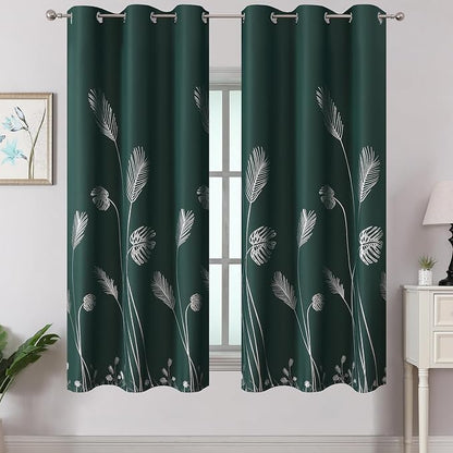 Green Blackout Curtains 63 Inches Long by ESTELARTEXTILER