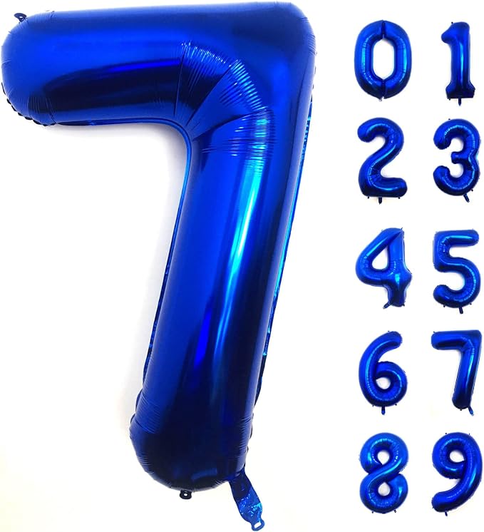 Lovoir 40 Inch Navy Blue Number 7 Balloon Large Size Jumbo Digit Mylar Foil by Lovoir
