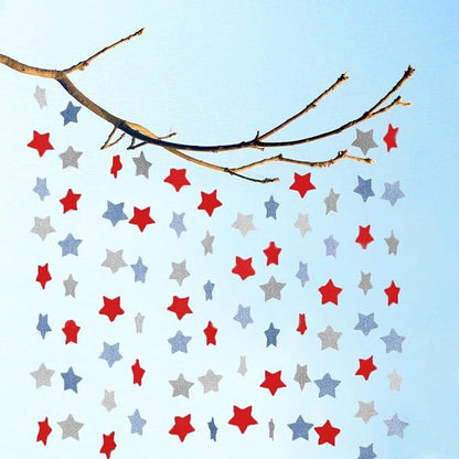 6 Pack Patriotic Star Streamers Garland Red White Blue Bunting Banner Paper - Image 4