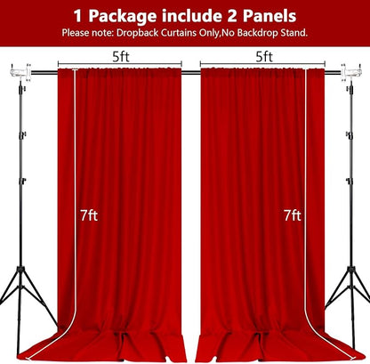 Red Backdrop Curtains for Party Valentine's Day Arch Stage Wedding Ceremony Red - Image 2