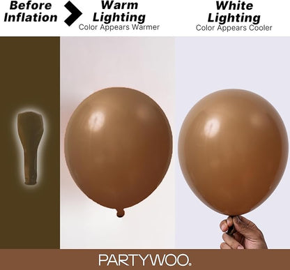 PartyWoo Brown Balloons 92pcs Different Sizes of 18 12 10 5 Inch Boho Neutral - Image 3