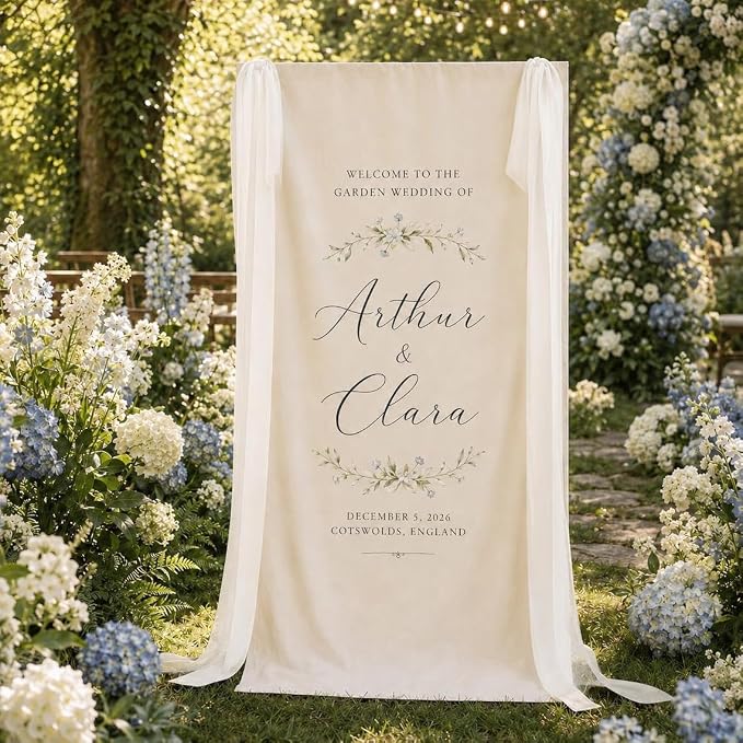 Personalized Fabric Wedding Welcome Sign, Linen Wedding Welcome Sign Cotton - Image 3