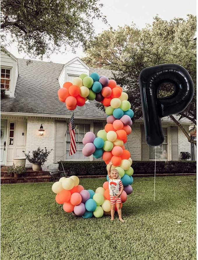 TONIFUL 40 Inch Large Black P Letter Balloon - Image 5