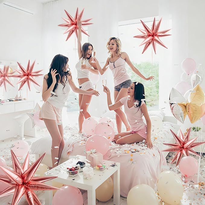 Rose Gold Star Balloons Birthday Decorations - Image 6