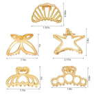 CWJCYTNSN Small Gold Hair Clips, 10Pcs Metal Butterfly Starfish Hair Claw Clips for Women Thick Thin Hair, Non-Slip Hair Clips for Women and Girls, Strong Hold Hair Accessories