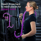 Massage Trigger Point Cane, Muscle Release Tool Self Massage Hook Cane, Handheld Back, Neck, Shoulder, Leg and Feet Massager Rod, Body Deep Tissue Gifts for Men & Women, Purple