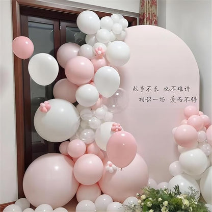 130-Pack 18/12/10/5 Inch Pastel Pink & White Balloon Garland Kit | Different - Image 7
