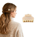 2026 Premium Durable Hair Claw Clip for Women, Original Italian Designed Strong Grip Hair Bang Clips for Thin Hair, No Slip Jaw Clips with Gift Box for Christmas Birthday Girls, 1.2" Beige Minimal