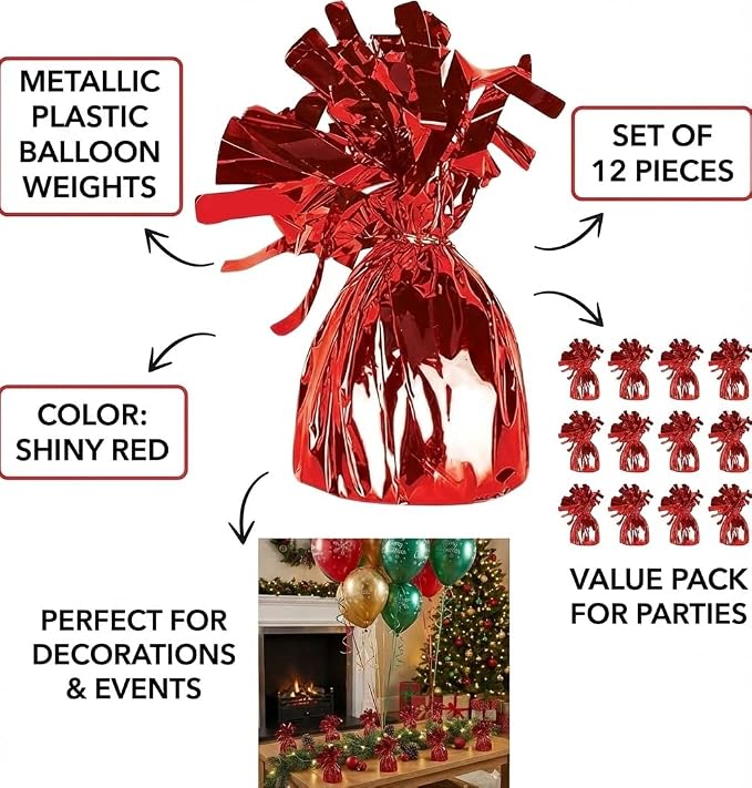 Metallic Plastic Wrapped Balloon Weights - Image 2