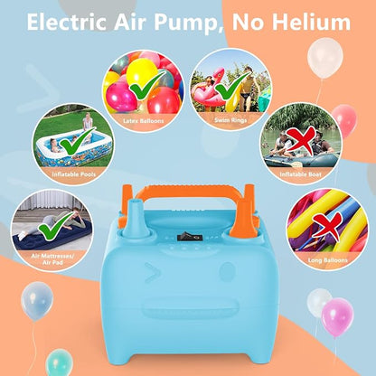 OWill Balloon Pump Electric, Portable Dual Nozzle Balloons Air Pump Electric - Image 5