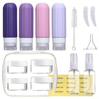 16 Pack Travel Bottles for Toiletries, Leakproof Travel Containers for Toiletries, TSA Approved Silicone Travel Accessories Squeezable Refillable 3oz for Shampoo Conditioner Lotion
