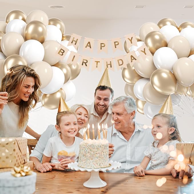 60pcs 12inch Gold and White Balloons - Image 6