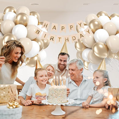 60pcs 12inch Gold and White Balloons - Image 6