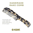 Kent 10T TW Large Detangler Comb, Handmade Wide Tooth Comb for Curly Thick Hair, Detangling Combs For Wet and Dry Hair, Saw-Cut and Hand Polished Made in England