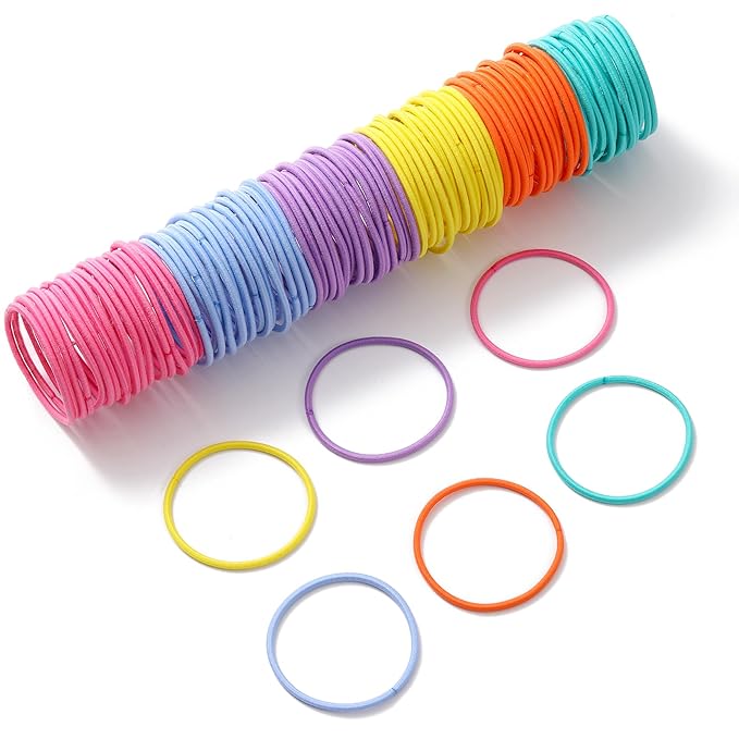 500 PCS Hair Ties for Thin Hair - 2.5mm x 5cm Premium Nylon Black Hair Tie Bulk for Women Girl Small Ponytail Holders Men Hair Elastic Band(Multicolor)
