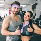 Men's Women Purple Glitter Pattern Cheetah Leopard Print Sports Sweatband Multipurpose Novelty Head Ribbon Headdress for Yoga Athletic Spa