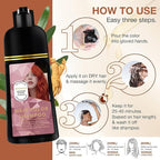 Hair Dye Shampoo, 3 in 1 Gray Hair Coverage, One-Step Wash-In Hair Dye, Shampoos for Color Treated Hair, Semi Permanent Hair Color Shampoo for Women & Men, 13.6 fl. oz, Orange-Red